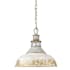 Golden Lighting Kinsley 14" Wide Pendant with Hand Painted Shade Aged Galvanize Steel / Antique Ivory